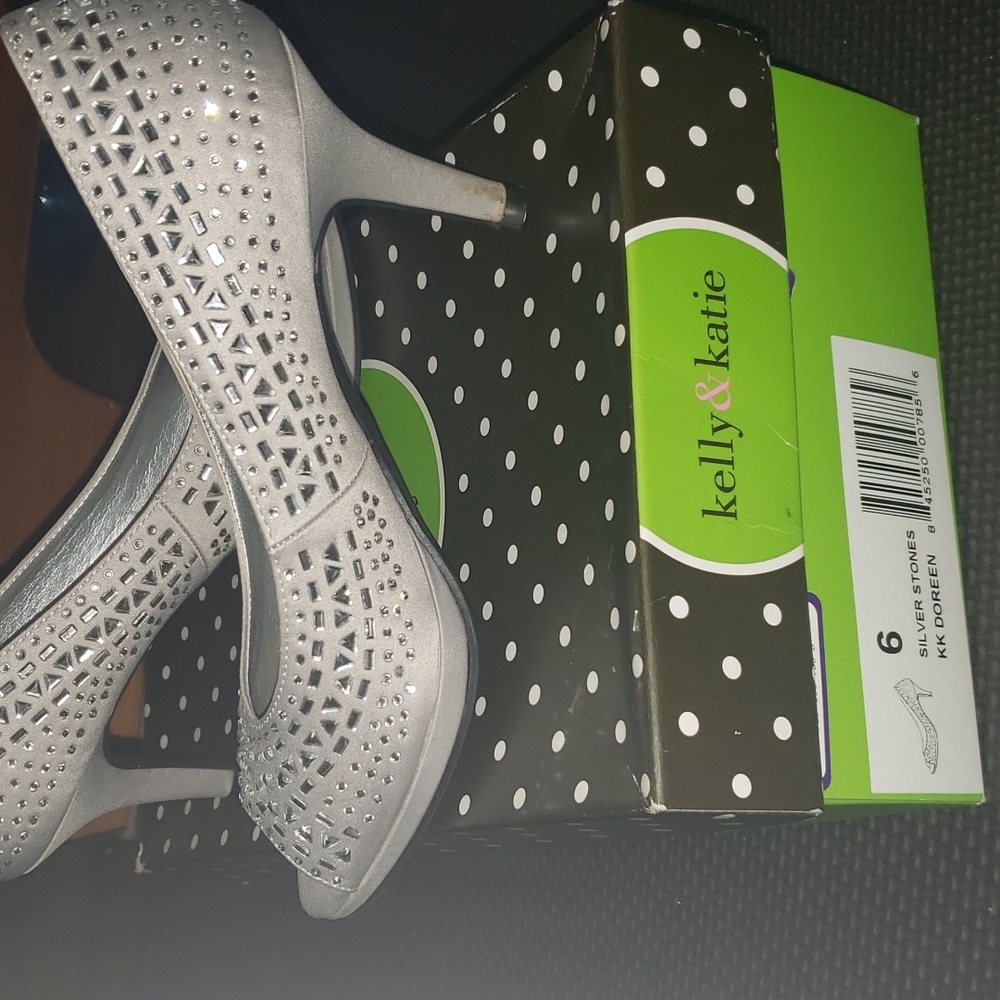 Silver stone heels